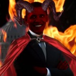 Evil Obama In Flames