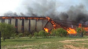 Burning Bridge Texas Collapse - Domino