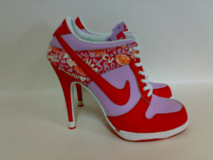 Red nike deals high heels