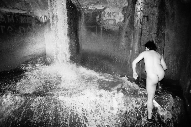 Epiphany Bathing Russia Moscow Underground naked man.