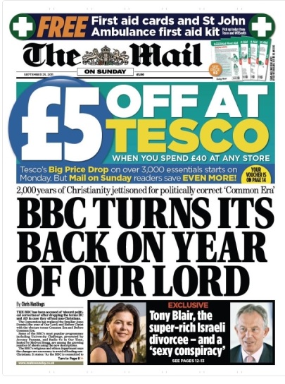 Daily Mail - Stupid Headlines - Year Of Our Lord