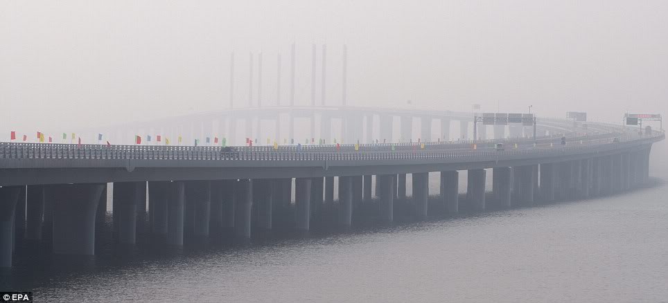Danyang–Kunshan Grand Bridge - smog