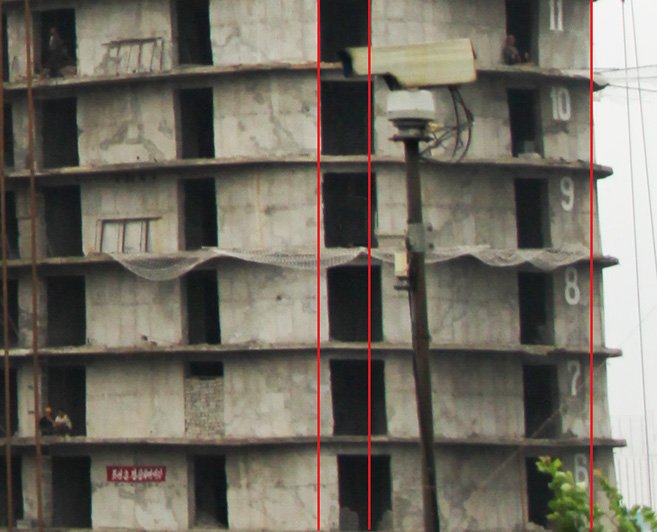 North Korea - Construction accident - wonky building