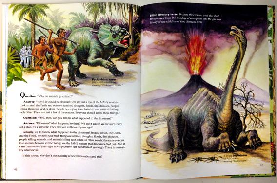 Creationism Text Book New World Dinosaurs with adam and eve ken ham