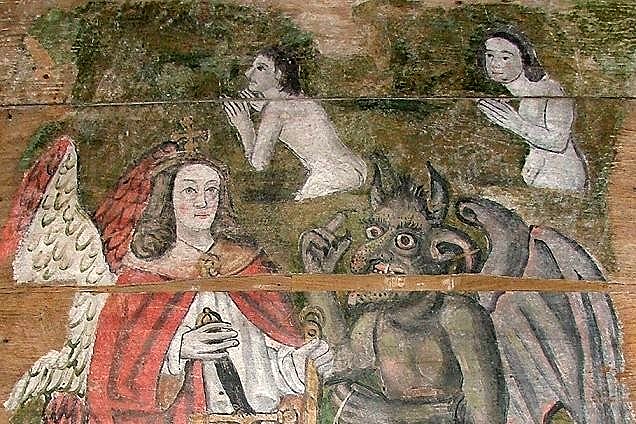 Doom Paintings Medieval - St Peter, Wenhaston - 1500s detail