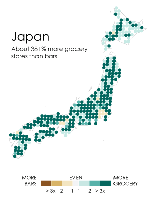 Interesting Graphs - Bars or Grocery Japan