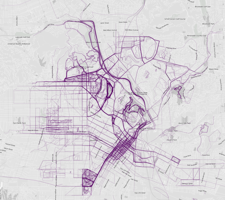 Interesting Graphs - Where People Run - Los Angeles
