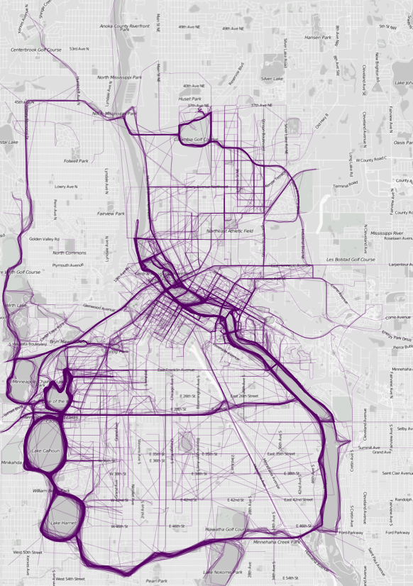Interesting Graphs - Where People Run - Minneapolis