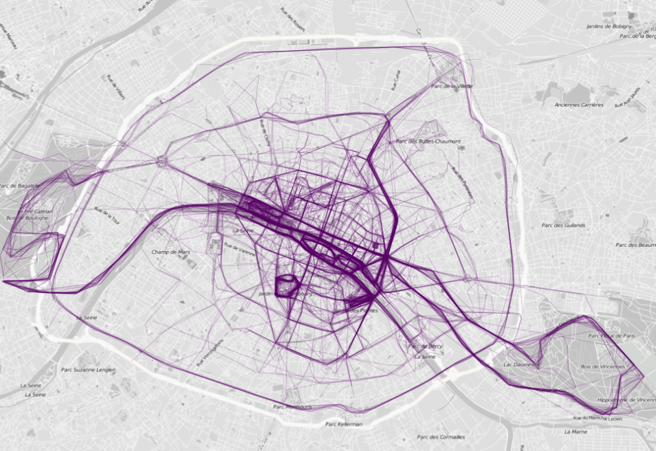 Interesting Graphs - Where People Run - Paris