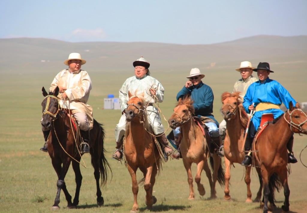 Tsakhiagiin Elbegdorj Riding Horse