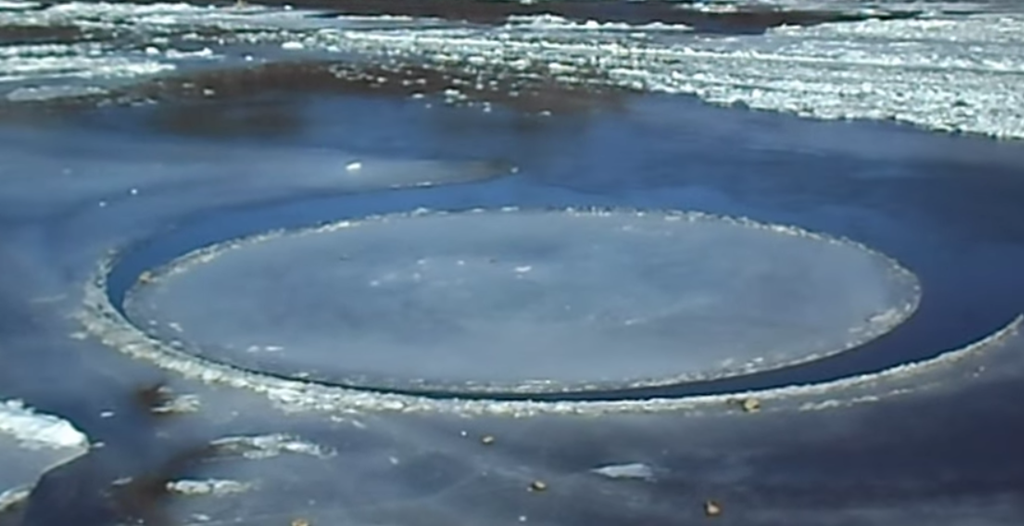 Weird ice circle russia video rotating