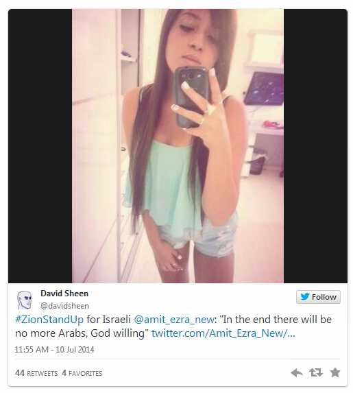 Israel Zionist Teen Tweet - anti arab