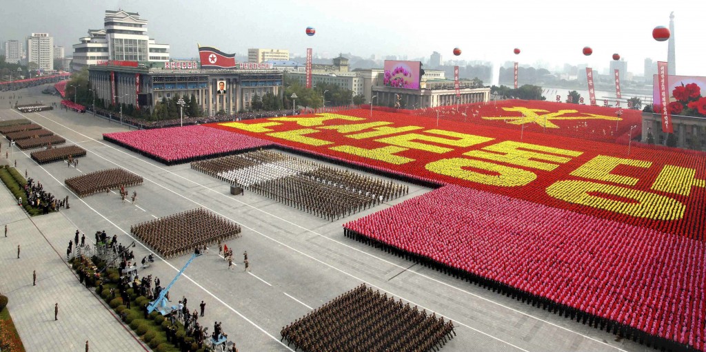 File photo of a parade to commemorate the 65th anniversary of the founding of the Workers' Party of Korea in Pyongyang