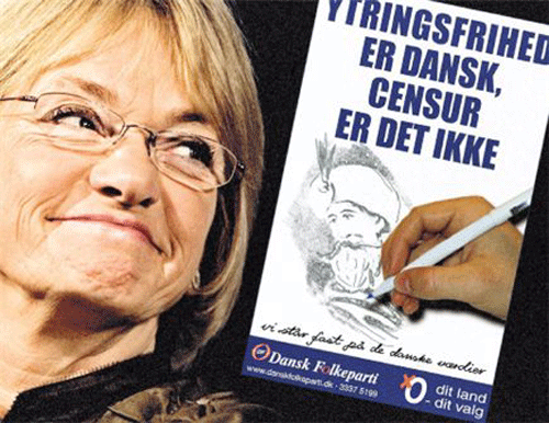 Right Wing Europe - Pia Kjærsgaard 2007 election poster muhammed