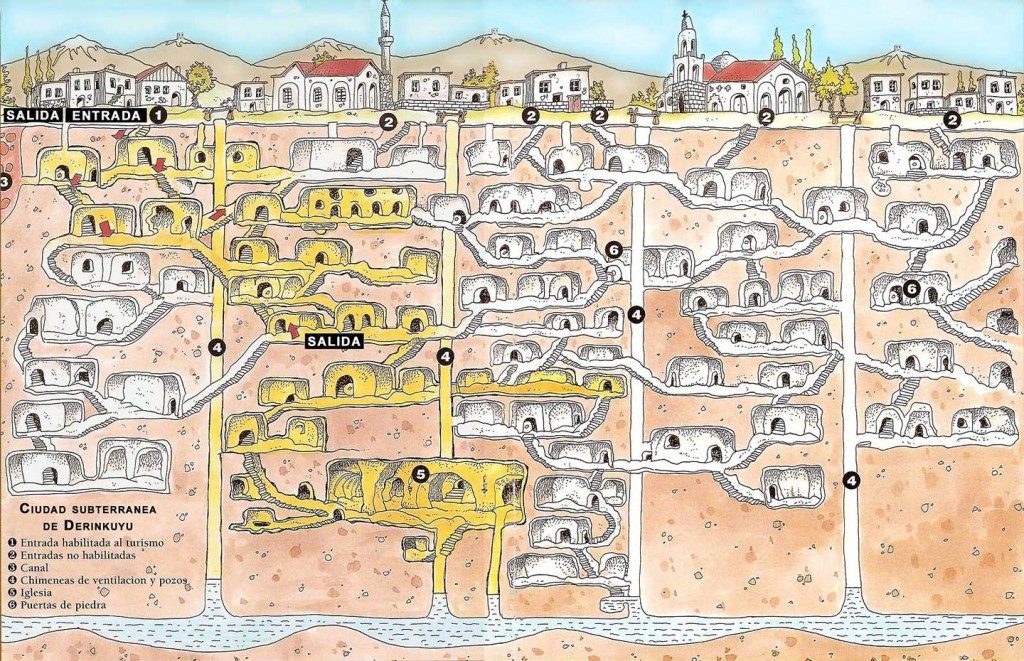 Derinkuyu - underground city - Map