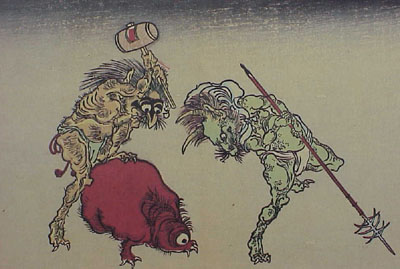 Ukiyo-e print of yōkai, by Kawanabe Kyōsai