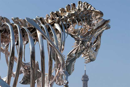 Philippe Pasqua Chrome T-Rex - eating tower