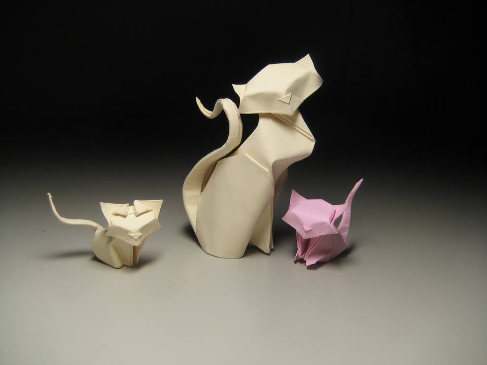 Hoàng Tiến Quyết Wet Fold Origami Cats