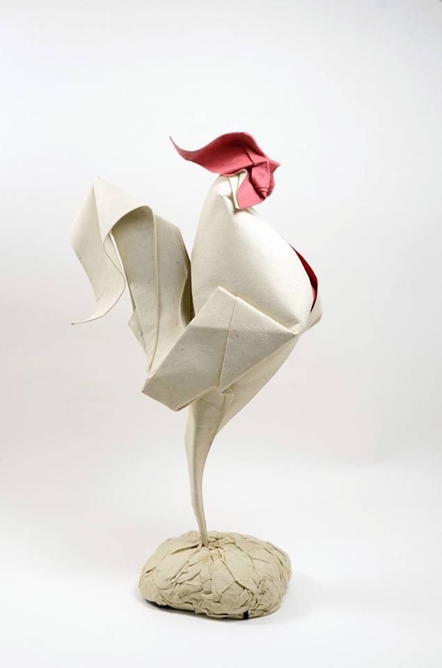 Hoàng Tiến Quyết Wet Fold Origami Rooster