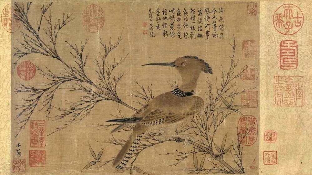 Hoopoe - Upupa Epops - Hoopoe on Bamboo by Zhao Mengfu, c 1254–1322