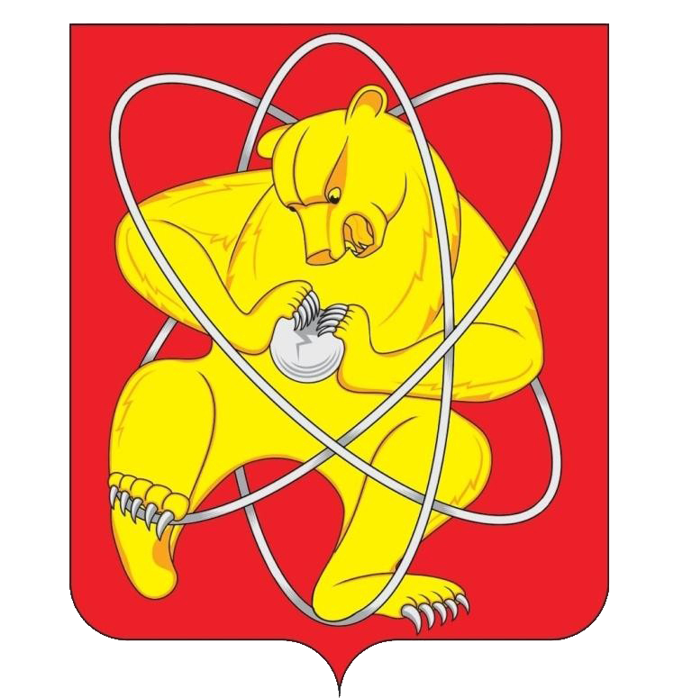 Zheleznogorsk Flag - Bear Wrestling Atom Coat of Arms#