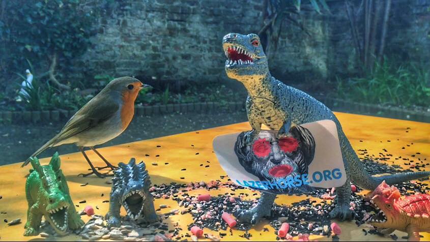 Real Birds Vs Toy Dinosaurs - Trex Sticker Dude