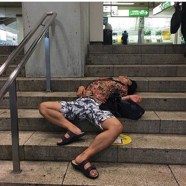 Japanese Sleeping In Public 17