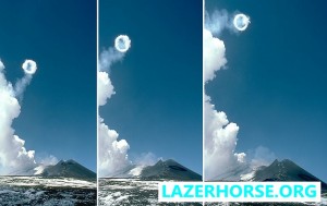 Volcanic Smoke Rings - Stromboli’ s volcano - Lazer Horse - Rare Picture - Series