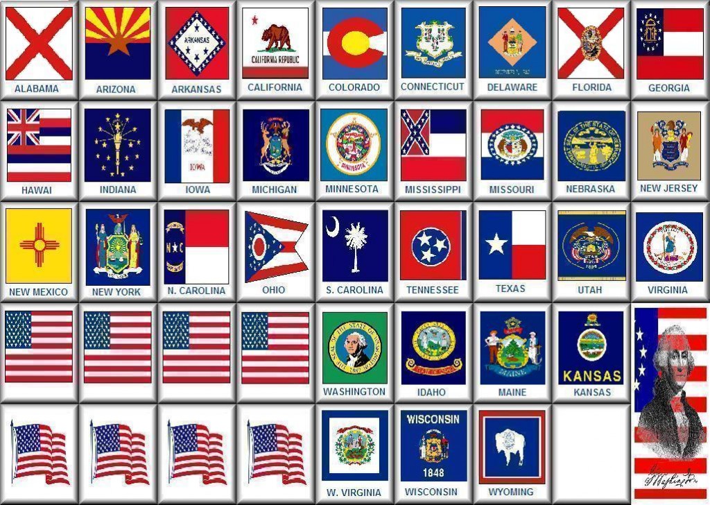 All The United States of America State Flags