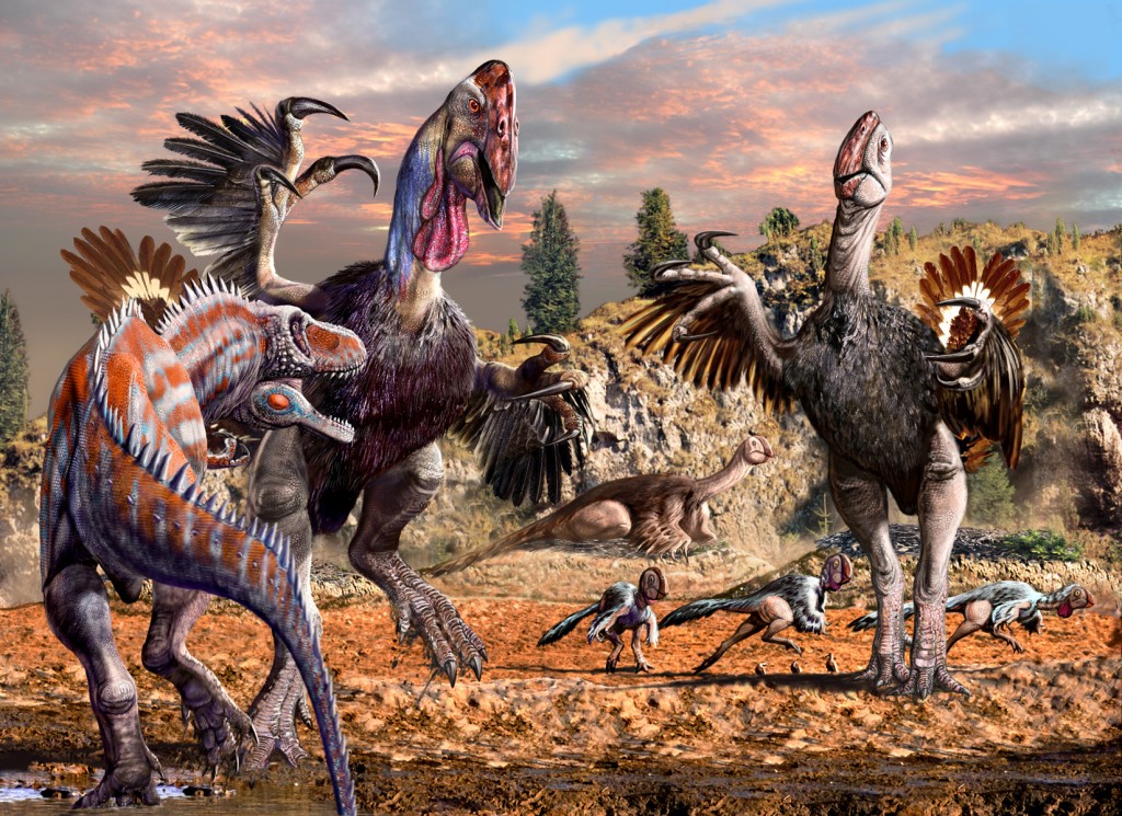 Gigantoraptor Nesting Grounds with Alectrosaurus