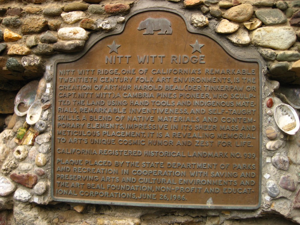 Nitt Witt Ridge - plaque